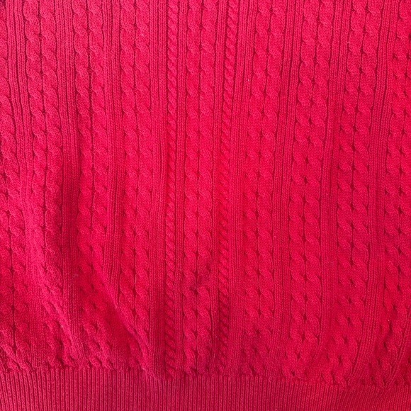 Jeanne Pierre Women’s 100% Cotton Cable Knit Turtleneck Red Sweater Small‎ EUC - Picture 2 of 7